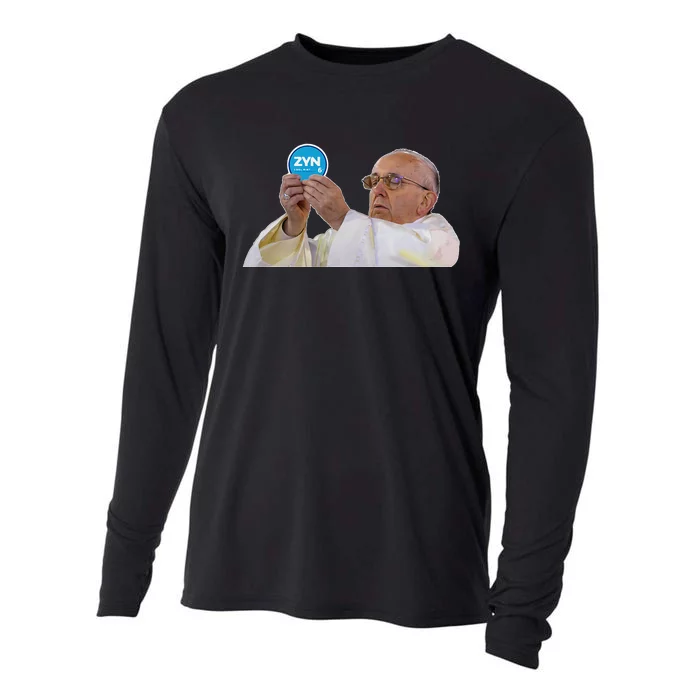 Pope Nicotine Pouch Lip Pillow Funny Religious Design Cooling Performance Long Sleeve Crew