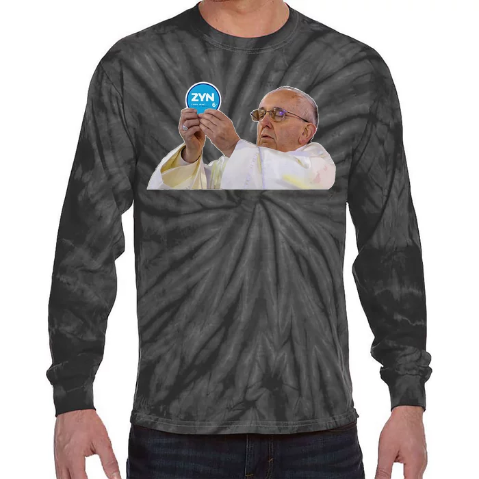 Pope Nicotine Pouch Lip Pillow Funny Religious Design Tie-Dye Long Sleeve Shirt