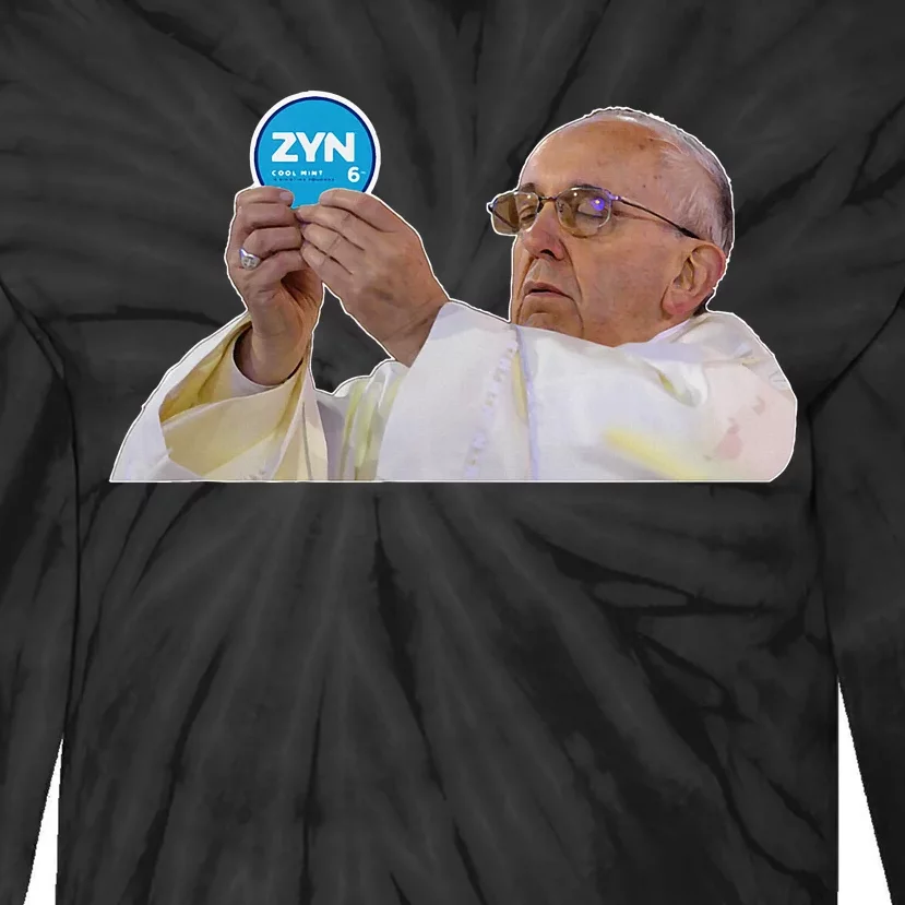 Pope Nicotine Pouch Lip Pillow Funny Religious Design Tie-Dye Long Sleeve Shirt