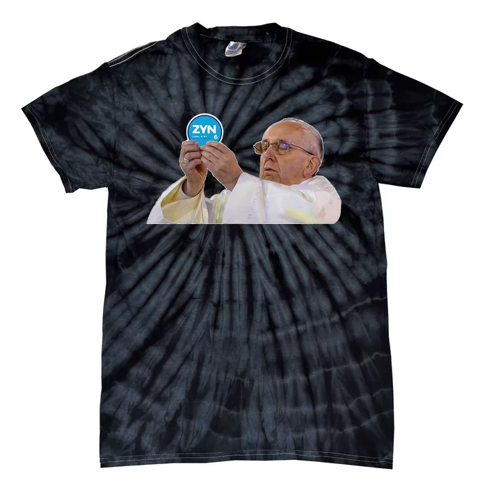 Pope Nicotine Pouch Lip Pillow Funny Religious Design Tie-Dye T-Shirt