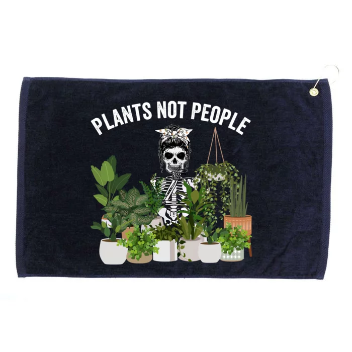 Plants Not People Messy Bun Skull Gardening Plant Skeleton Gift Grommeted Golf Towel