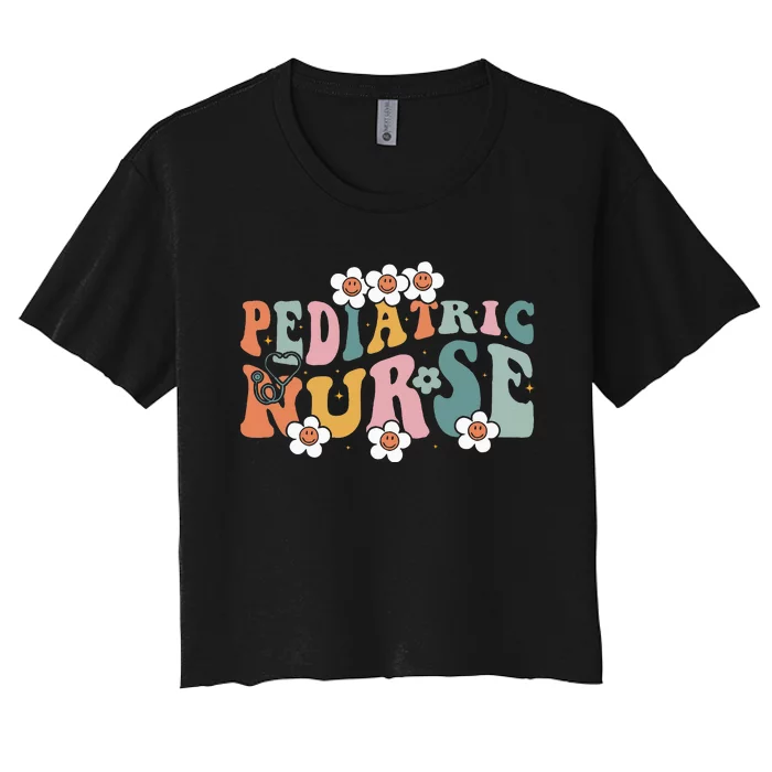 Pediatric Nurse PEDS Nursing School NICU Nurse RN Grad Women's Crop Top Tee