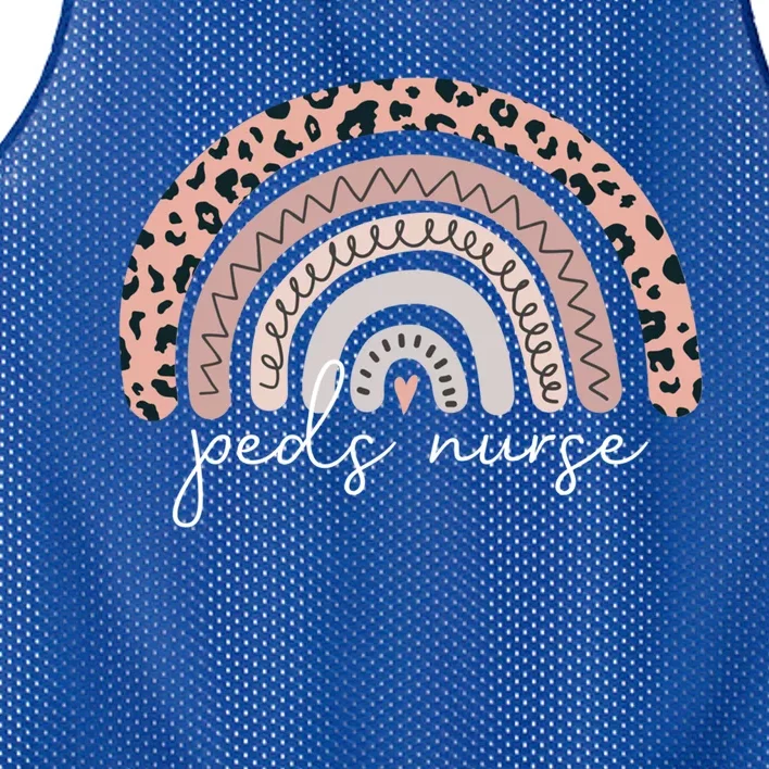 Pediatric Nurse Peds Rn Pediatrician Leopard Rainbow Nursing Cool Gift Mesh Reversible Basketball Jersey Tank