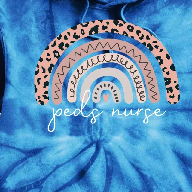 Pediatric Nurse Peds Rn Pediatrician Leopard Rainbow Nursing Cool Gift Tie Dye Hoodie