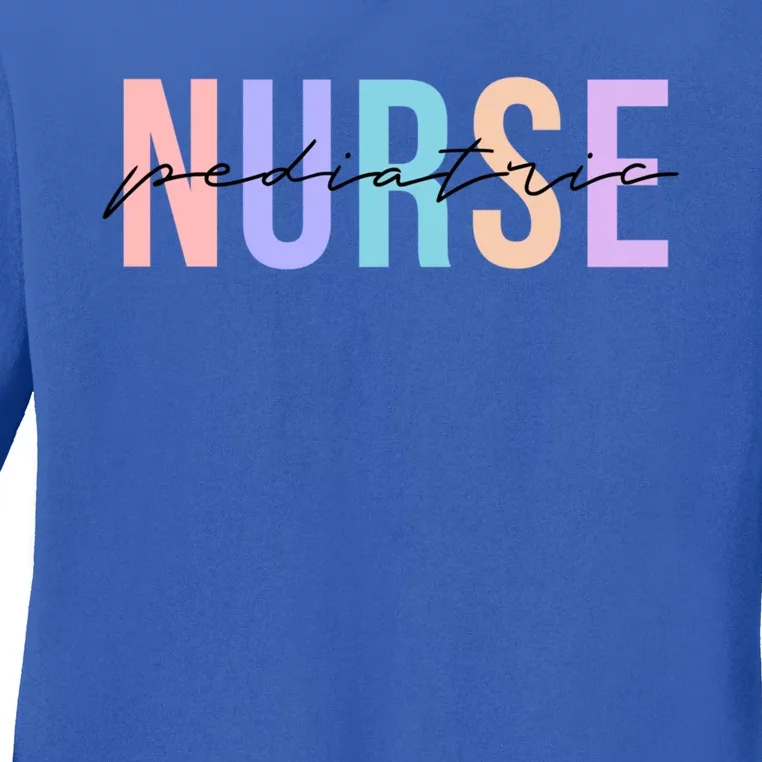 Pediatric Nurse Practitioner Peds Cool Gift Ladies Long Sleeve Shirt