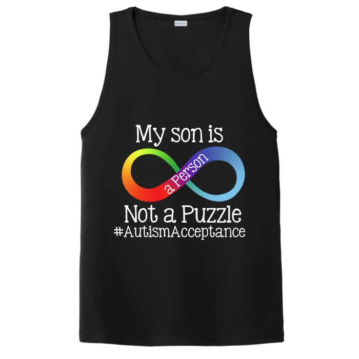 People Not Puzzles Autism Mom Mama Son Cool Gift Performance Tank