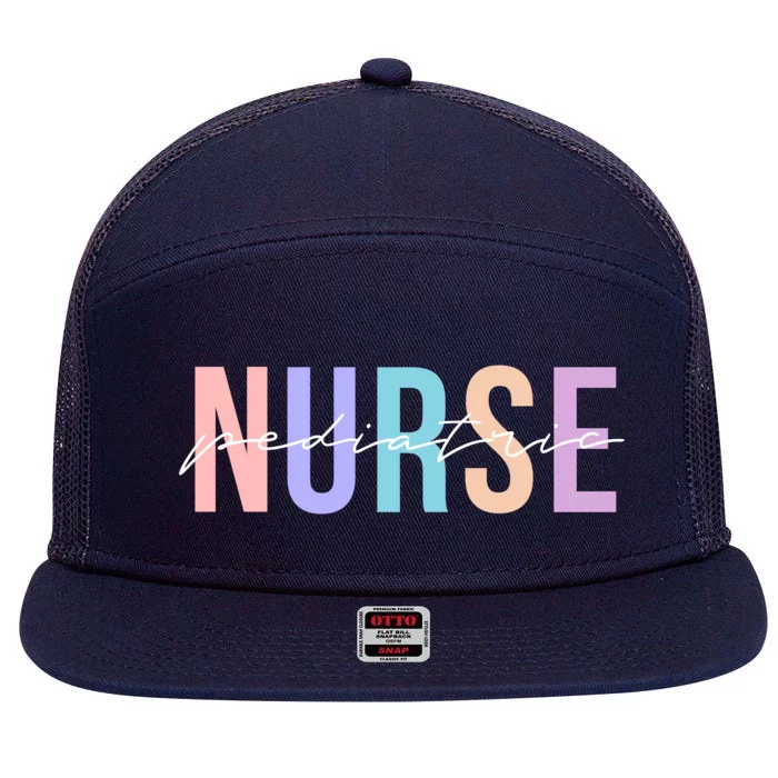 Pediatric Nurse Practitioner Peds Great Gift 7 Panel Mesh Trucker Snapback Hat