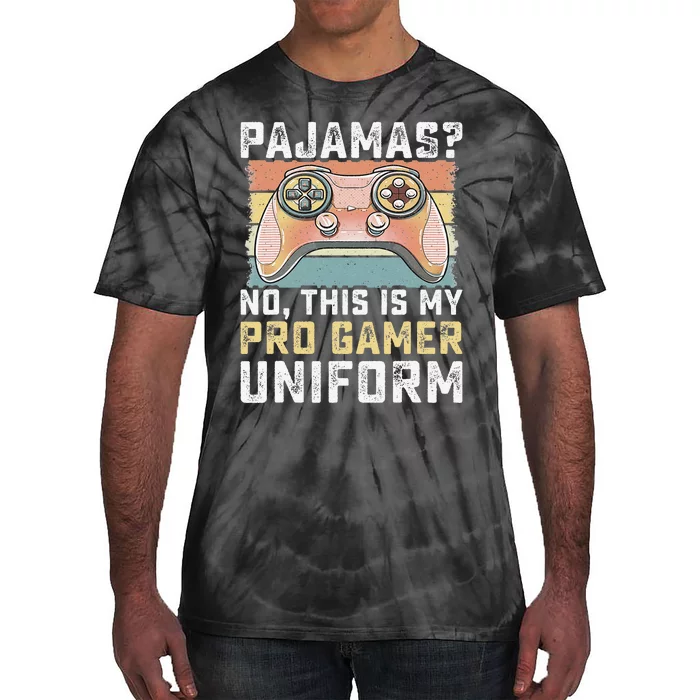 Pajamas No Pro Gamer Funny Video Games Teens Gaming Tie-Dye T-Shirt