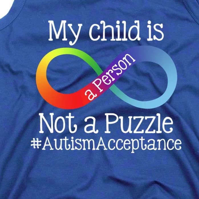 People Not Puzzles Autism Mom Mama Dad Son Gift Tank Top