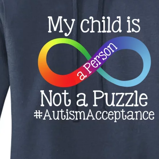 People Not Puzzles Autism Mom Mama Dad Son Gift Women's Pullover Hoodie