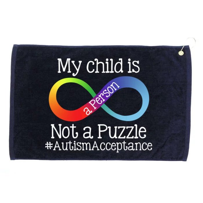 People Not Puzzles Autism Mom Mama Dad Son Gift Grommeted Golf Towel