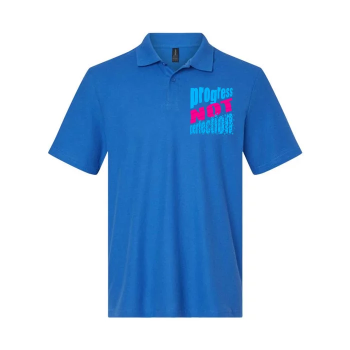 Progress Not Perfection Positive Mindset Affirmation Softstyle Adult Sport Polo