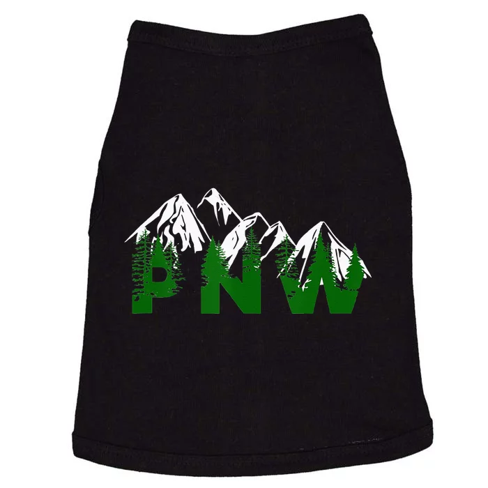 Pacific Northwest PNW Pine Trees Mountains Gift Doggie Tank