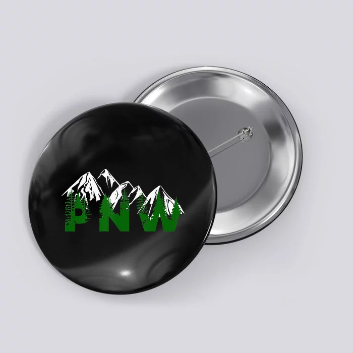 Pacific Northwest PNW Pine Trees Mountains Gift Button