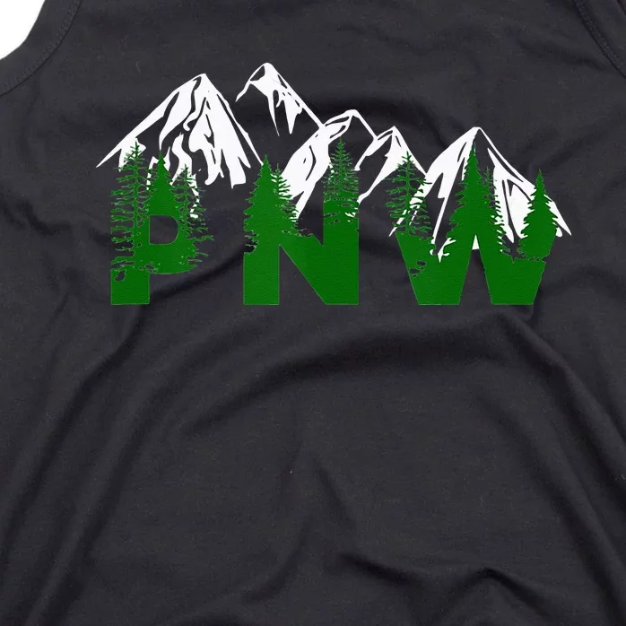 Pacific Northwest PNW Pine Trees Mountains Gift Tank Top