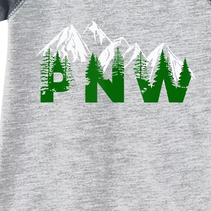 Pacific Northwest PNW Pine Trees Mountains Gift Infant Baby Jersey Bodysuit