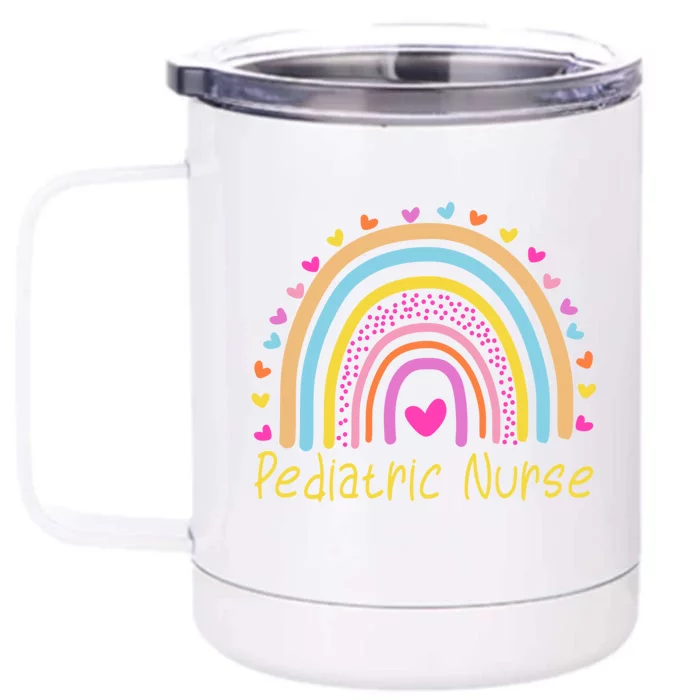 Pediatric Nurse Rainbow Cute Gift Front & Back 12oz Stainless Steel Tumbler Cup