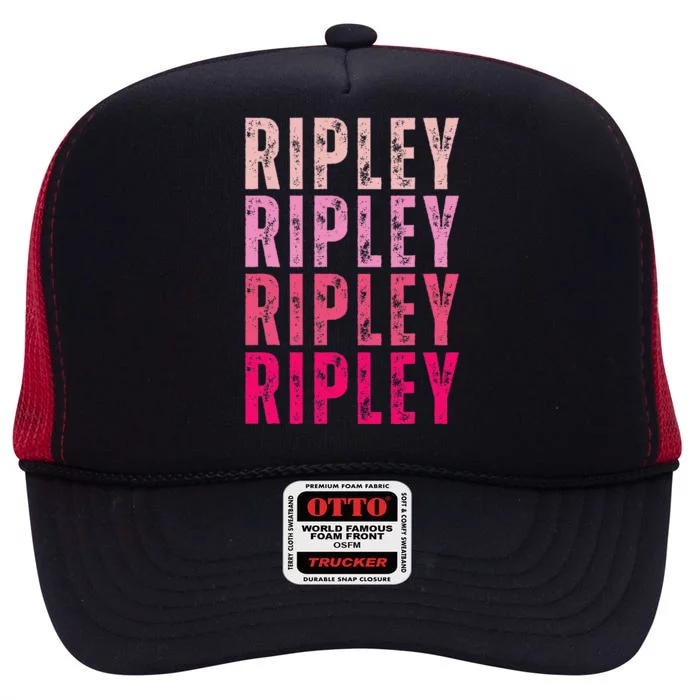 Personalized Name Ripley I Love Ripley Vintage High Crown Mesh Trucker Hat