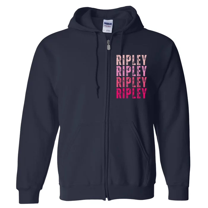 Personalized Name Ripley I Love Ripley Vintage Full Zip Hoodie