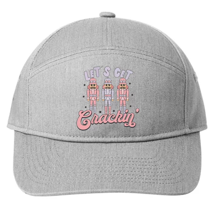 Pink Nutcrackers Retro Christmas Merry Xmas Groovy 7-Panel Snapback Hat