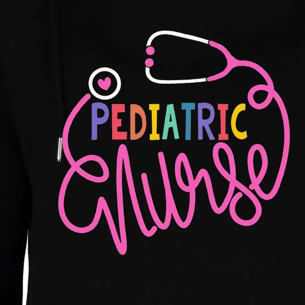 Pediatric Nurse Stethoscope Peds Nursing Life Womens Funnel Neck Pullover Hood