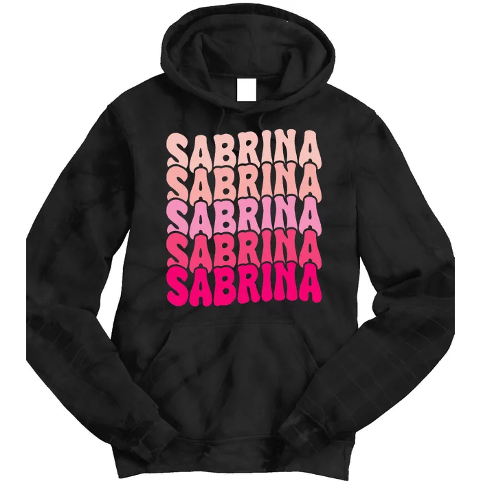 Personalized Name Sabrina I Love Sabrina Groovy 80S Tie Dye Hoodie