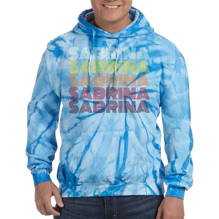 Personalized Name Sabrina Vintage Sabrina Retro Tie Dye Hoodie