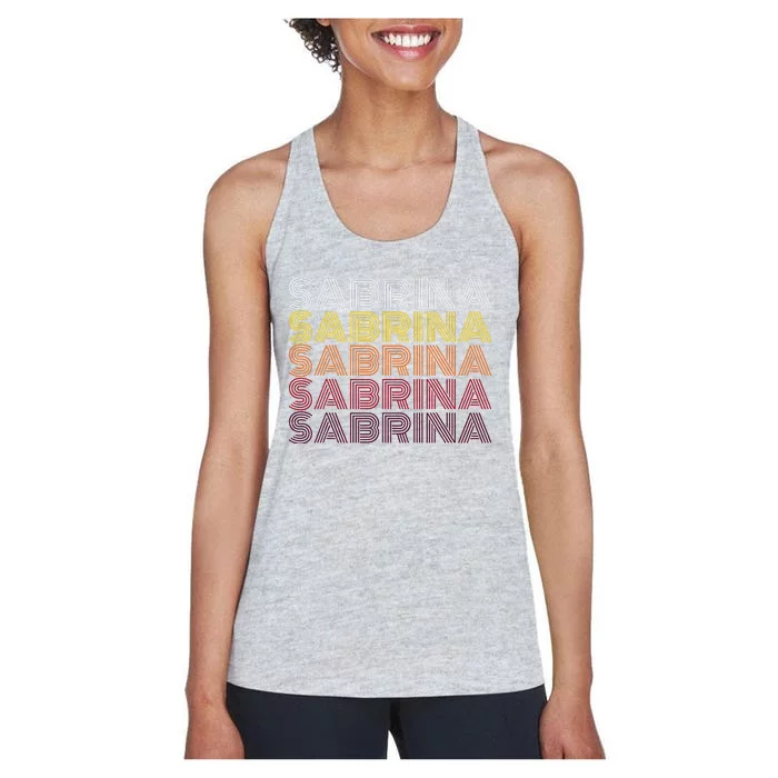 Personalized Name Sabrina Vintage Sabrina Retro Women's Racerback Tank