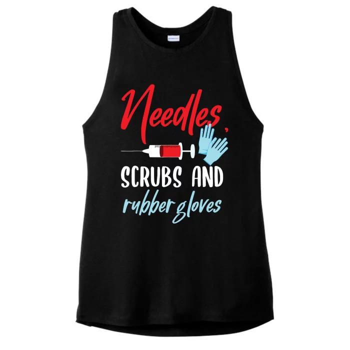 Phlebotomist Needles Scrubs Gloves Phlebotomy Tech Nurse Ladies Tri-Blend Wicking Tank