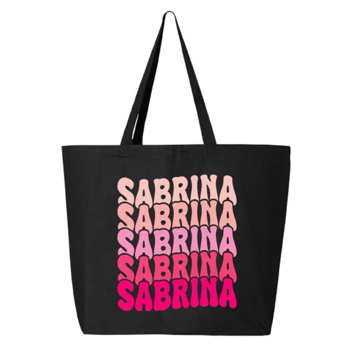 Personalized Name Sabrina I Love Sabrina Groovy 80S 25L Jumbo Tote