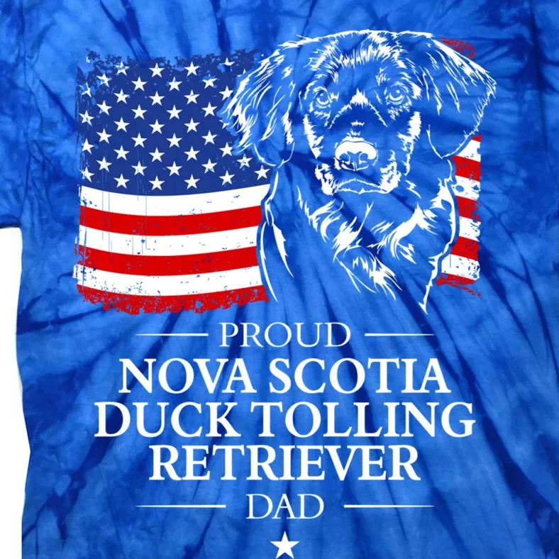 Proud Nova Scotia Duck Tolling Retriever Dad American Flag Gift Tie-Dye T-Shirt