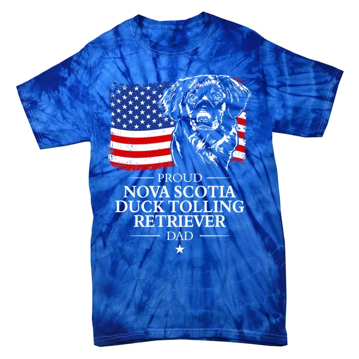 Proud Nova Scotia Duck Tolling Retriever Dad American Flag Gift Tie-Dye T-Shirt