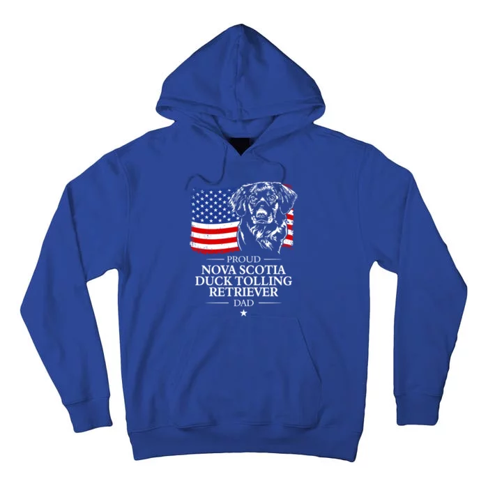 Proud Nova Scotia Duck Tolling Retriever Dad American Flag Gift Tall Hoodie