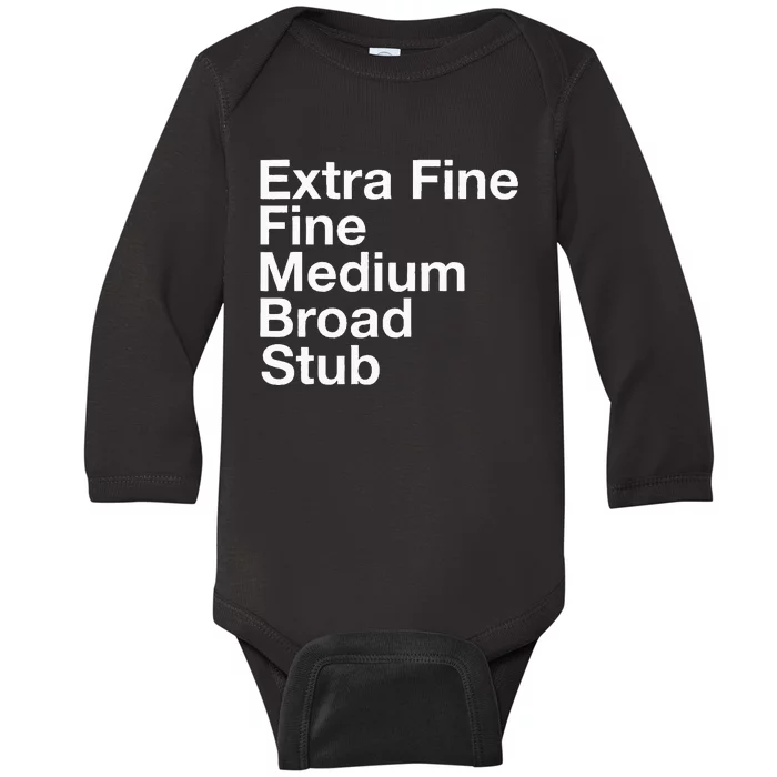 Pen Nib Sizes Baby Long Sleeve Bodysuit