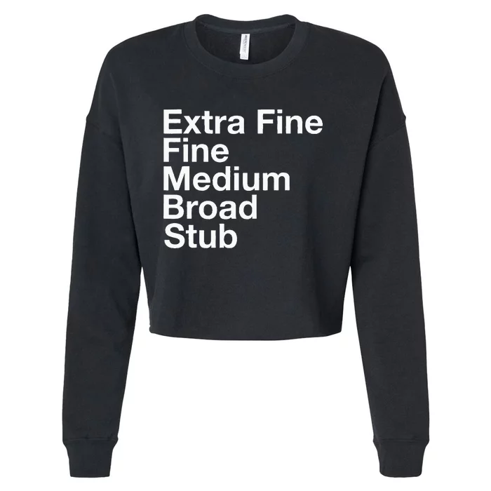 Pen Nib Sizes Cropped Pullover Crew