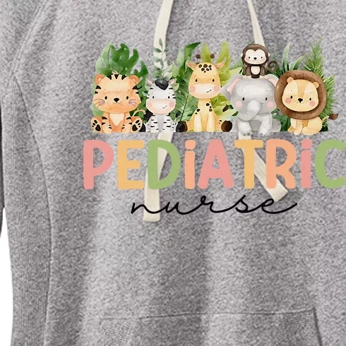 Pediatric Nurse Safari Baby Animals Nurse Appreciation Week Women's Fleece Hoodie