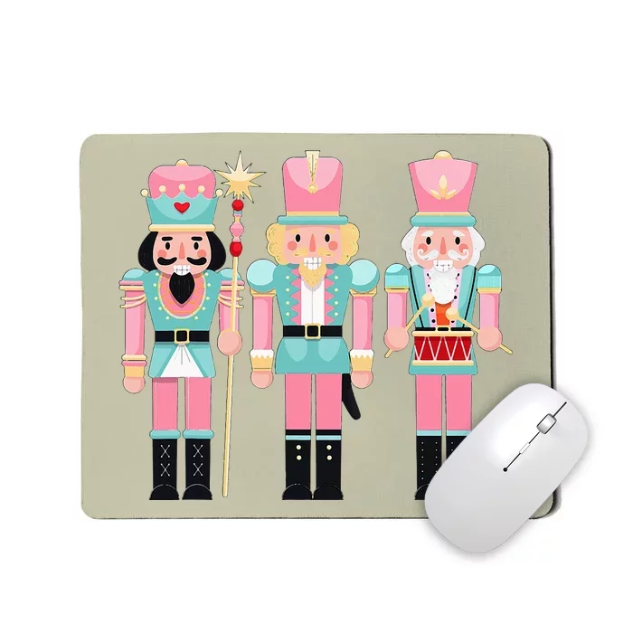 Pink Nutcracker Squad Xmas Pink Christmas Pajamas Mousepad