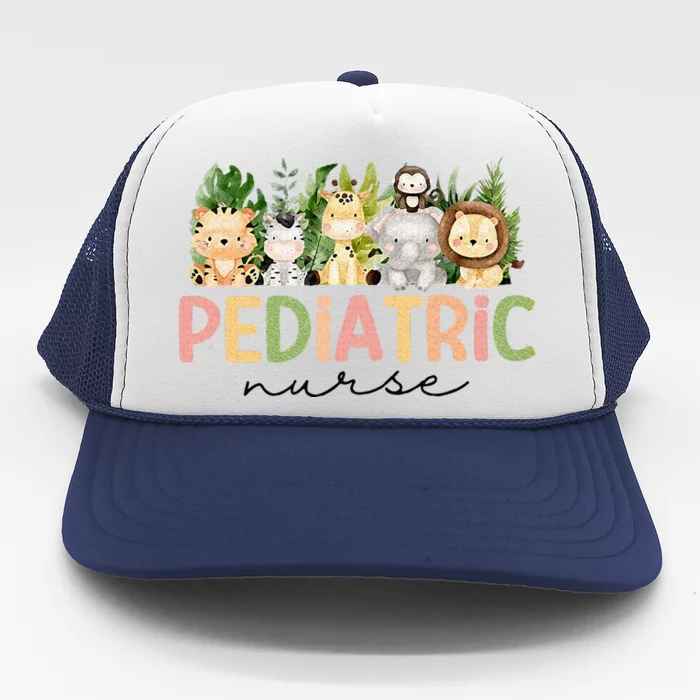 Pediatric Nurse Safari Baby Animals Nurse Appreciation Week Trucker Hat