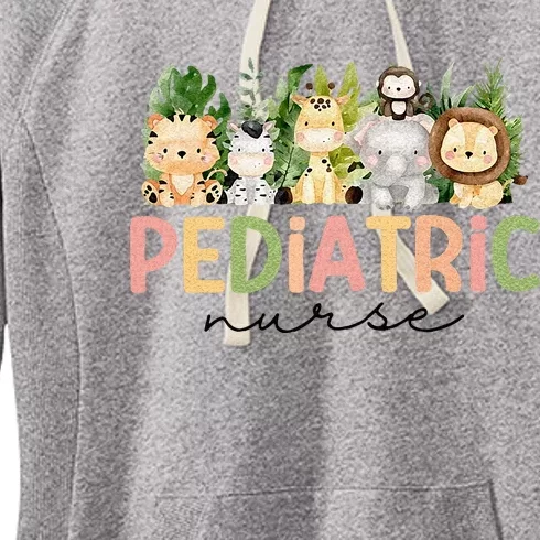 Pediatric Nurse Safari Baby Animals Nurse Appreciation Week Women's Fleece Hoodie