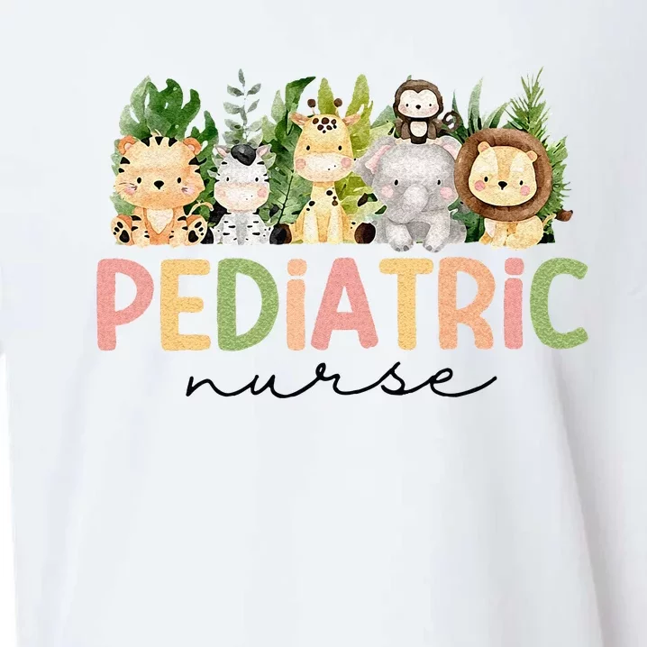 Pediatric Nurse Safari Baby Animals Nurse Appreciation Week Sueded Cloud Jersey T-Shirt