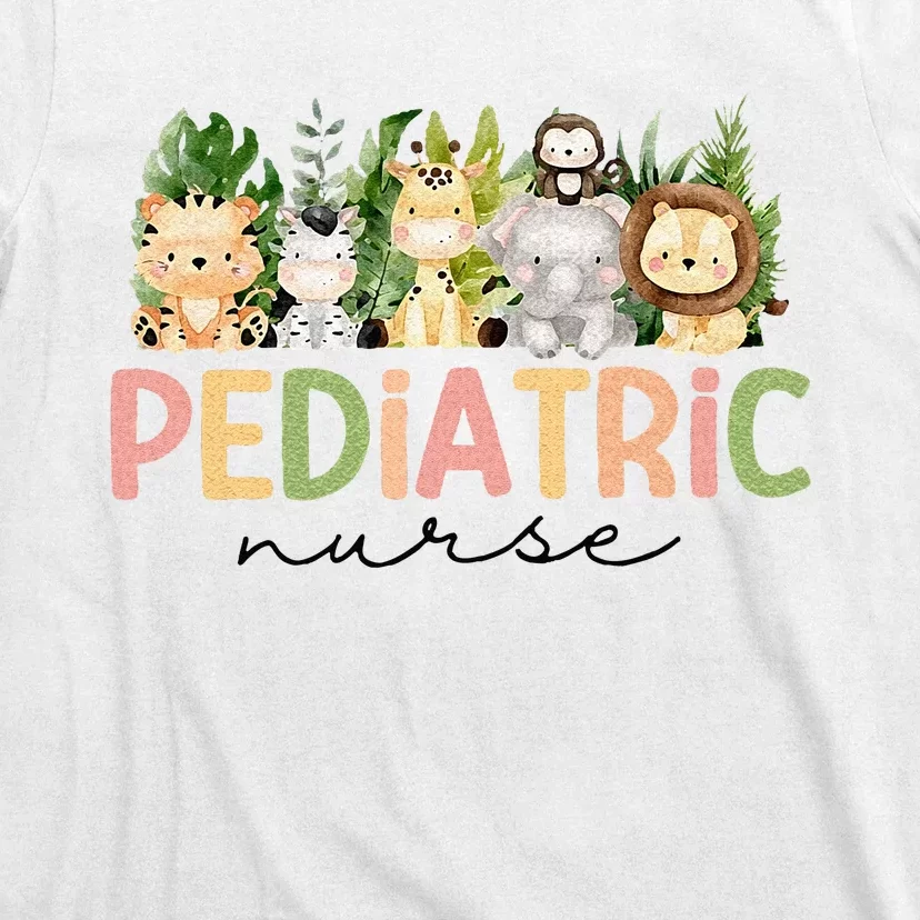 Pediatric Nurse Safari Baby Animals Nurse Appreciation Week T-Shirt