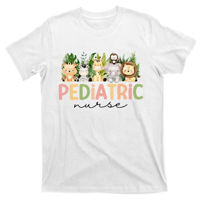 Pediatric Nurse Safari Baby Animals Nurse Appreciation Week T-Shirt