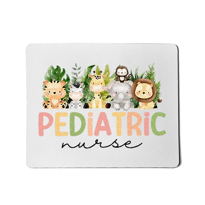 Pediatric Nurse Safari Baby Animals Nurse Appreciation Week Mousepad