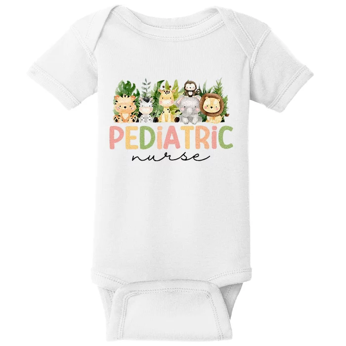 Pediatric Nurse Safari Baby Animals Nurse Appreciation Week Baby Bodysuit