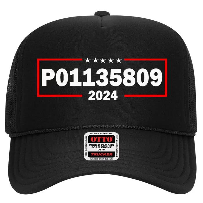 P01135809 Never Surrender Pro Trump 2024 High Crown Mesh Trucker Hat