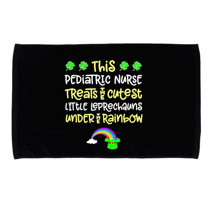 Pediatric Nurse St Patrick Day Leprechaun Rainbow Cute Paddy Funny Gift Microfiber Hand Towel