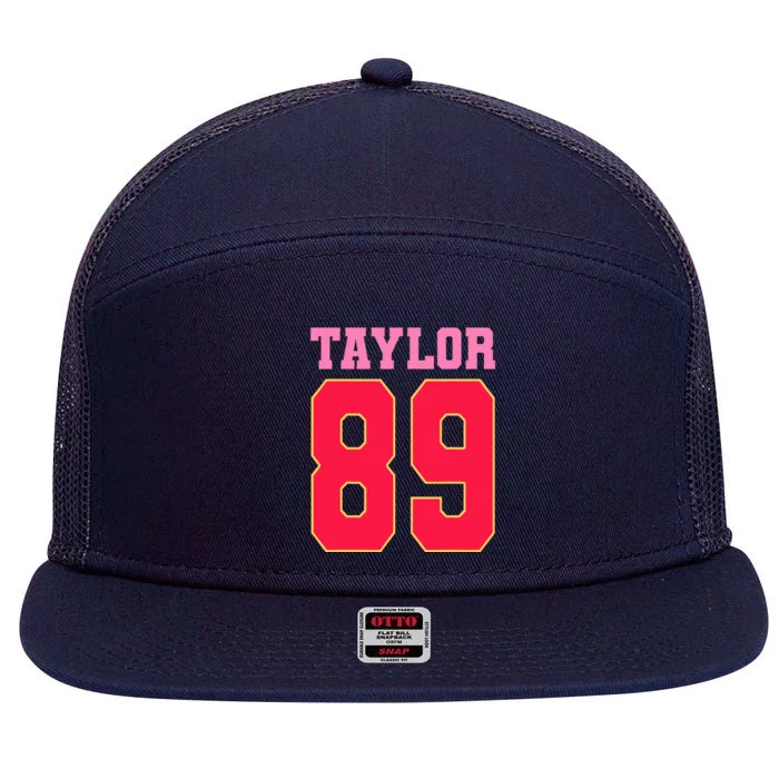 Pink Numbers Ta.Ylor 7 Panel Mesh Trucker Snapback Hat