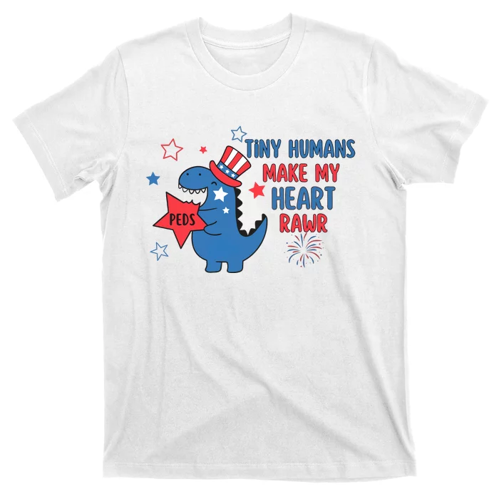 Pediatric Nurse Tiny Human Make My Heart Rawr T-Shirt