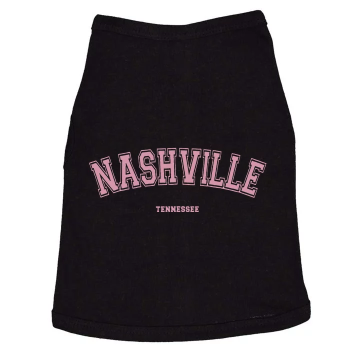 Pink Nashville Tennessee TN Varsity On Nashville Doggie Tank