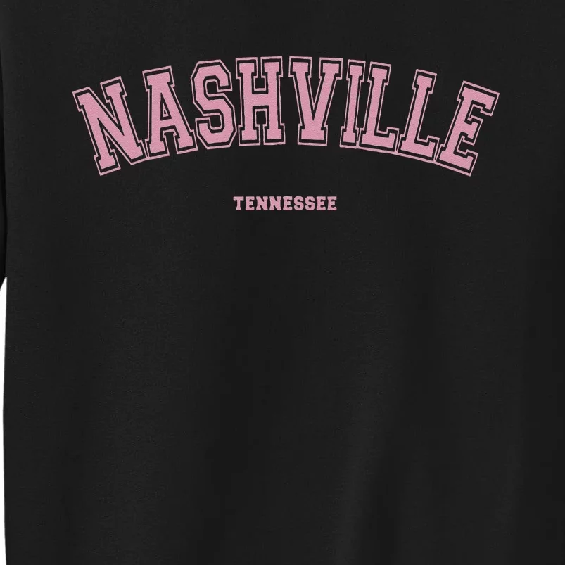 Pink Nashville Tennessee TN Varsity On Nashville Sweatshirt